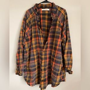 Free People Grunge Plaid Flannel